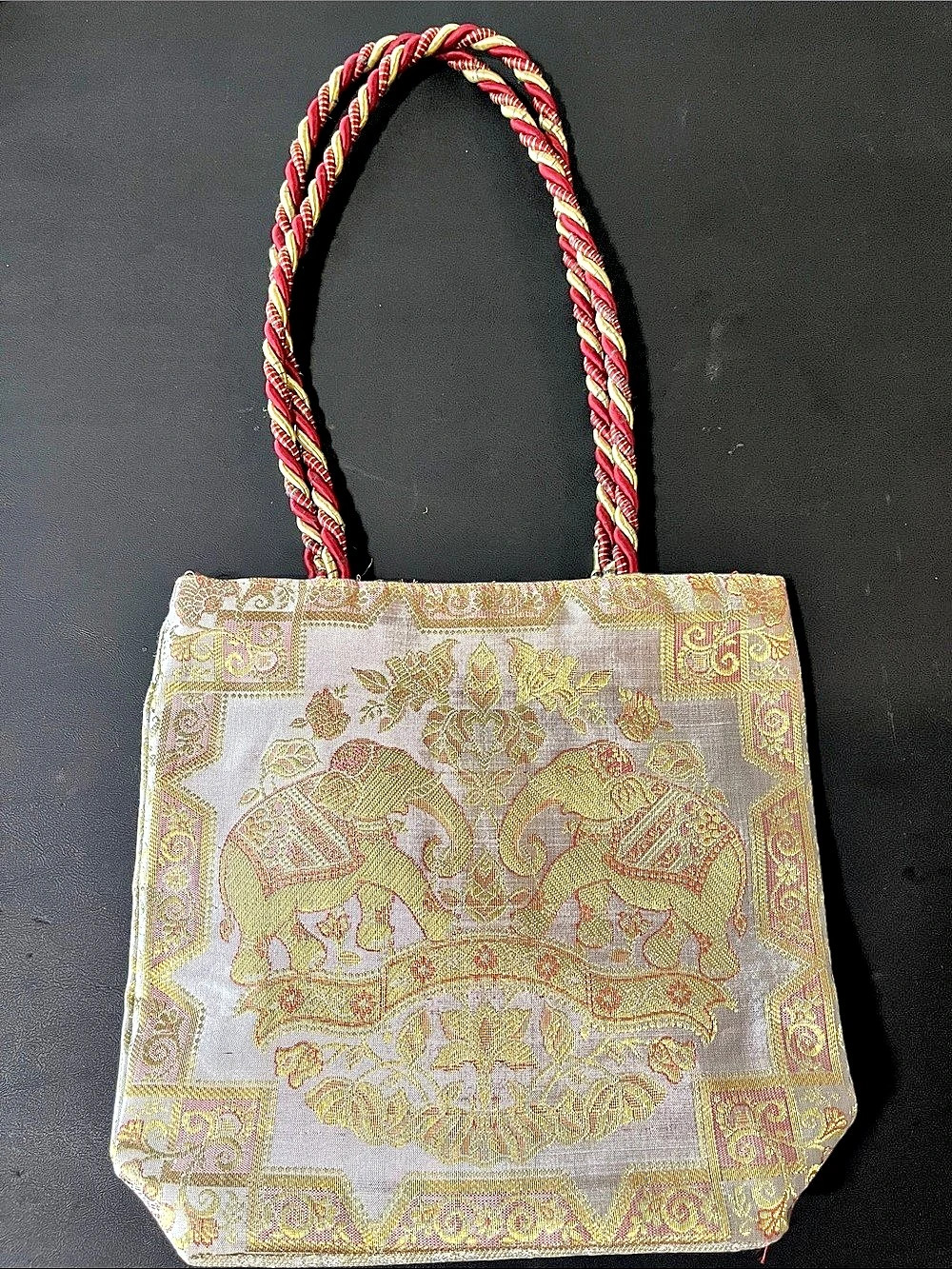 Woven Elephant Tapestry Tote